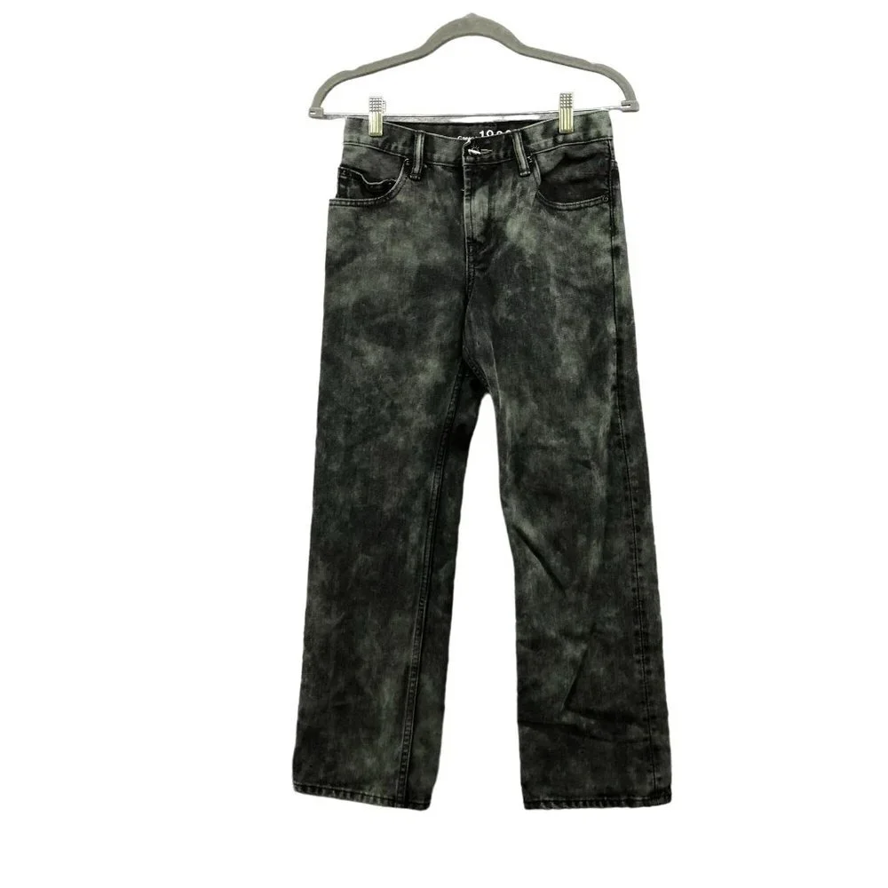 GAP Boys‎ Teen 14 Straight Leg Jeans Stone Wash Green Black Dark Wash